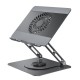 Підставка для ноутбука та MacBook XO C182 Metal Notebook Holder + Lighted Colourful Radiator Grey